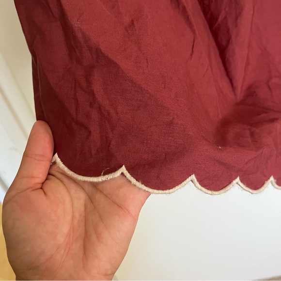 NWT Anthropologie Forever That Girl Scalloped Puff Sleeve Cotton Mini Dress XL - Picture 7 of 13